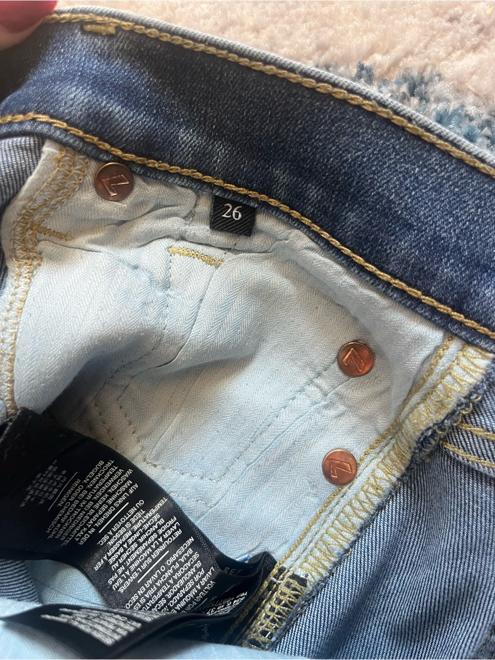 7 For All Mankind Blue Denim Flare Jeans
